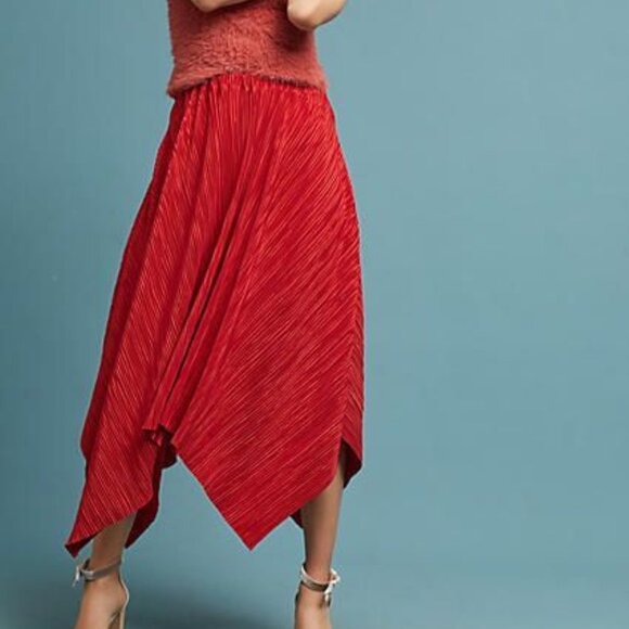 Anthropologie Sunday in Brooklyn Plisse Handkerchief Asymmetric Hem Skirt S - Picture 2 of 6